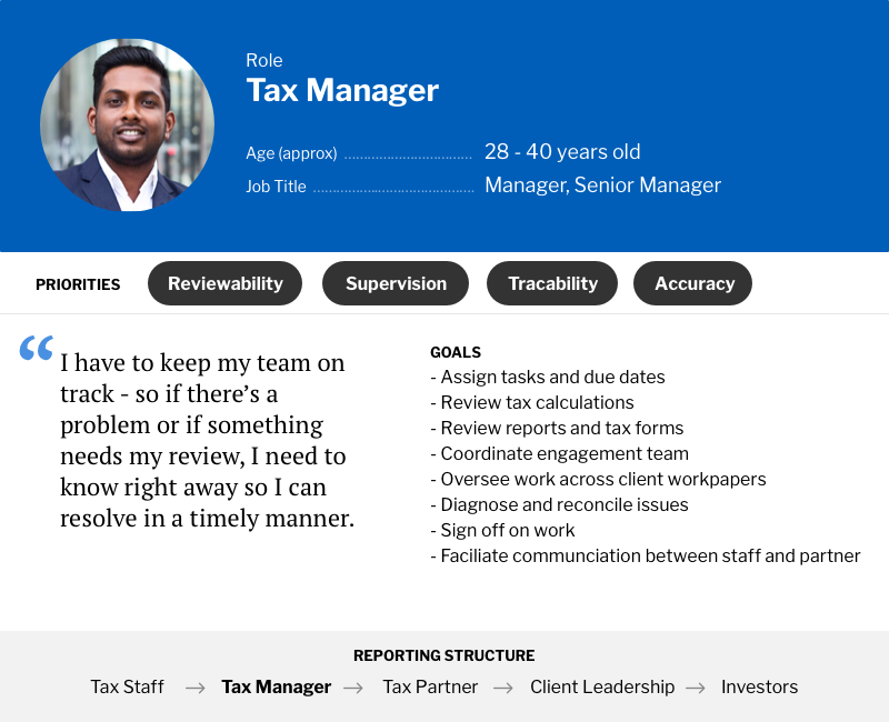 Persona for Tax Manager